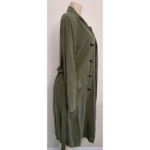 Free people military green trench coat sz Small